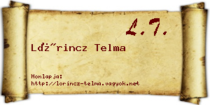 Lőrincz Telma névjegykártya