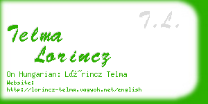 telma lorincz business card